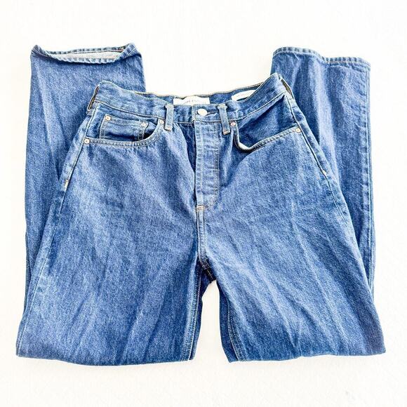 Denim Forum Aritizia The Joni High Rise Loose Button Dark Wash Denim 29L Size 25 - Picture 4 of 8